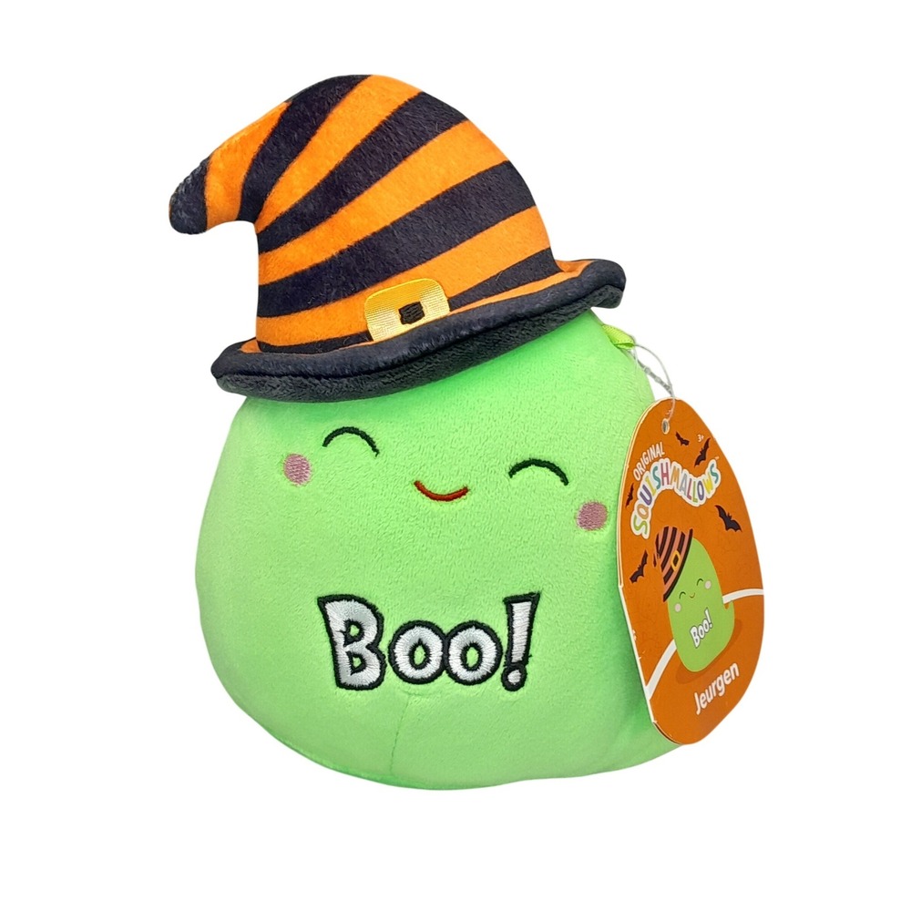 Squishmallows Jeurgen Green Ghost Witch Hat Halloween Plush 5 inch Boo NWT